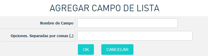 agregar campo de lista